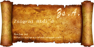 Zsigrai Atád névjegykártya