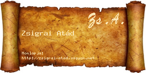 Zsigrai Atád névjegykártya